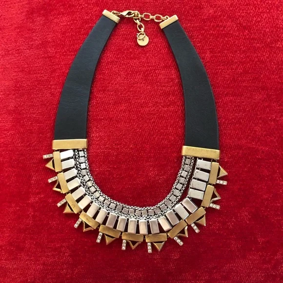 Stella & Dot Black and Gold Reversible Crystal Necklace - Picture 2 of 10